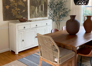 The Rockville Colonial style, with its “comfortable, moody” aesthetic, adopts a “modern, eclectic and bohemian” scheme